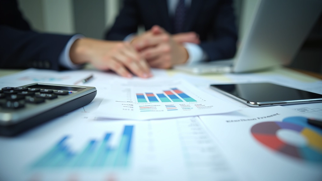 Financial analysis tools and documents on professional workspace